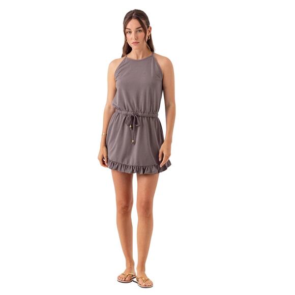 Anthropologie Sundays Mazie French Terry Mini Dress in Brown size Small - Picture 3 of 7